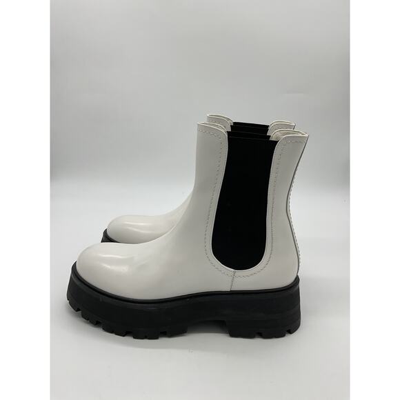 Alexander Mcqueen 'Rave' White Leather Chelsea Boot Size 10 - Picture 4 of 6